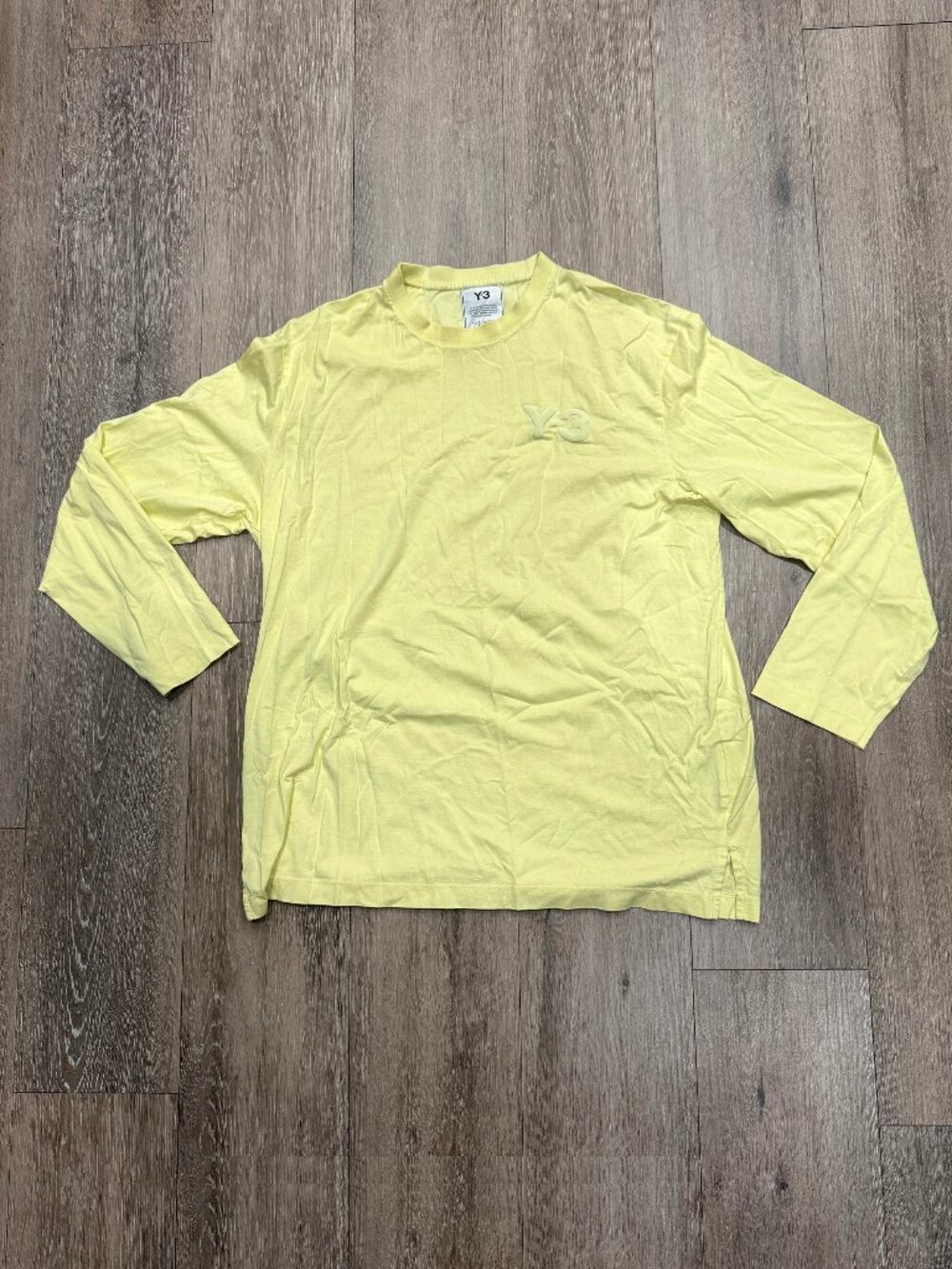adidas Y-3 Classic Chest Logo Long-Sleeve T-Shirt in a pale yellow colorway